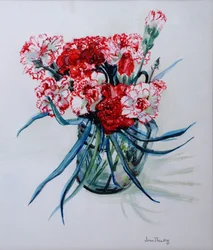 Rosa und rote Nelken, 2004